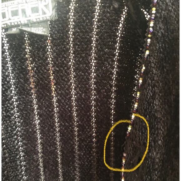 Berek Takako Sakon Beaded Chenille Cardigan Sweater M Boho Southwestern Tassel - Picture 16 of 16